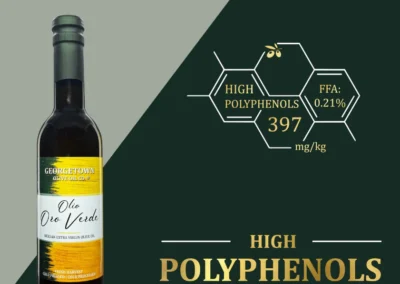 Organic High Polyphenols Sicilian Extra Virgin Olive Oil, Early Harvest, First Cold Pressed, served with fresh salad